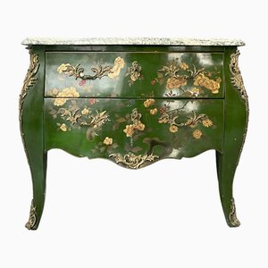 Green Commode with White Top