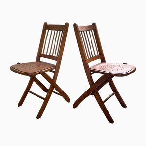 Wooden Folding Chairs by Michael Thonet for Thonet, 1940s, Set of 2