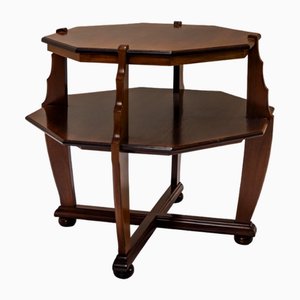 Octagonal Amsterdam School Side Table in Stained Beech, 1930