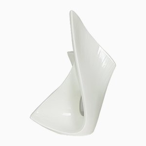 Italian Sculptural White Ceramic Vase from Vibi, 1950s