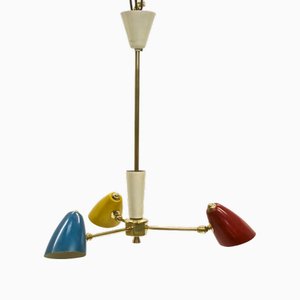 Lámpara colgante italiana vintage al estilo de Stilnovo, años 50