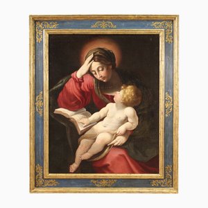 Artiste Italien, Vierge à l'Enfant, 1610, Huile sur Toile, Encadrée