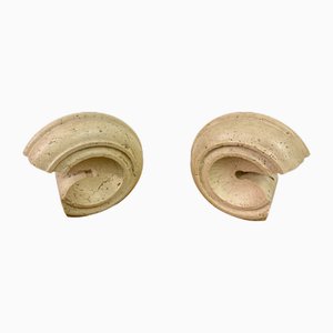 Sculptural Travertine Table Lamps by Giuliano Cesari, 1970s, Set of 2