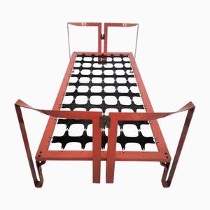 Vanessa Red Metal Bed by Tobia Scarpa for Gavina, 1970s