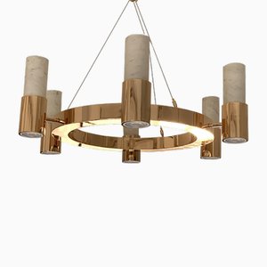 Carrara Marble Gold Ring Chandelier by Simoeng