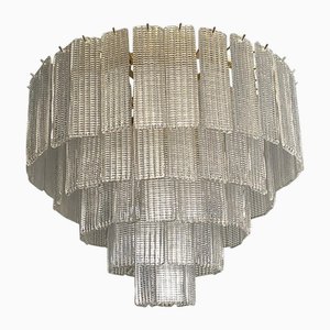 Diamond Strips Listelli Murano Glass Chandelier by Simoeng