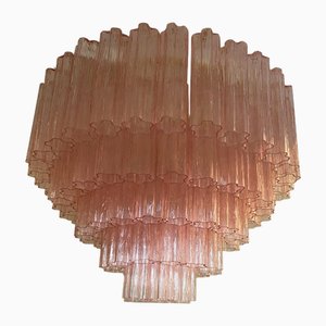 Lampadario Tronchi rosa in vetro di Murano di Simoeng