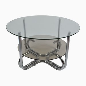 Space Age Chrome Coffee Table with Double Top, 1970s