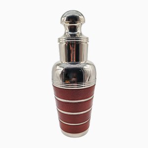 Vintage Big Cocktail Shaker in Stainless Steel and Leather, 1970s