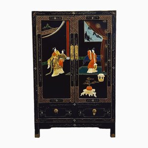 Chinese Wall Cabinet with Soapstone