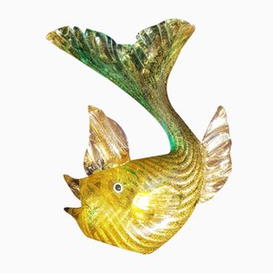 Murano Fish with Gold Leaf by Archimede Seguso, 1950