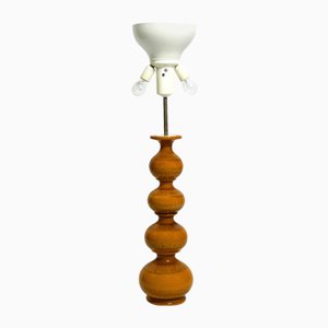 Lámpara de mesa o de pie grande de cerámica en marrón claro de Kaiser Leuchten, años 60