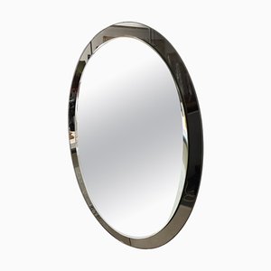 Espejo italiano oval de Antonio Lupi de Crystal Luxor, años 70