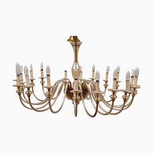 Large 24-Arm Amber Murano Glass Chandelier, 1950