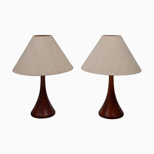 Large Table Lamps in Teak from Domus, 1960s, Set of 2