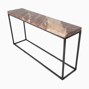 Console Moderne Mid-Century en Marbre et Fer