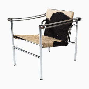 Mid-Century Modern Lc1 Armchair attributed to Le Corbusier, Pierre Jeanneret & Perriand for Cassina, 1960s