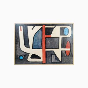 Adriano Parisot, Abstrakte Komposition, 1952, Öl auf Papier