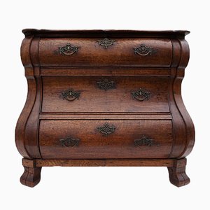 Antique Late Baroque Dutch Oak Bombe Commode with Secret Drawer