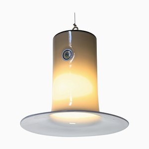 Lattimo Ceiling Lamp in Gray Murano Glass by Gae Aulenti for Vistosi, Murrina