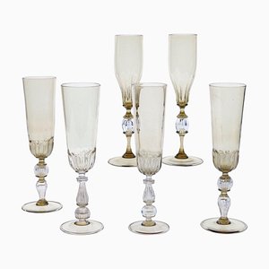Champagne Flutes by Cenedese, Set of 6