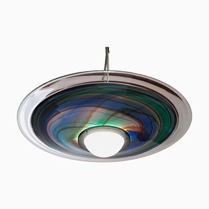 Chandelier with Incalmo Murano Glass and Chalcedony from Ottavio Missoni, 1980s