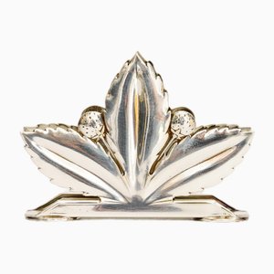 Art Deco Silvered Napkin Holder, Vienna, 1920s