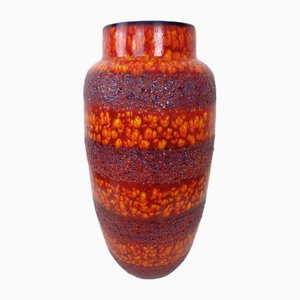 Large Pop Art Glazed Ceramic Lava Vase from Scheurich, Germany, 1970s
