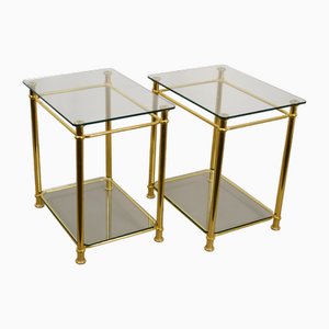 Brass Coffee Tables, Italy, 1970s, Set of 2