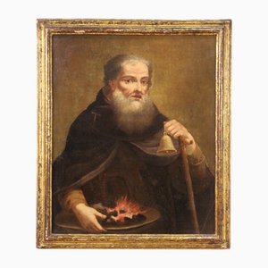 Saint Anthony the Abbot, 18th Century, Oil on Canvas, Framed