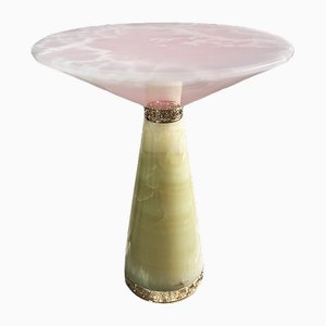 Coffee Table in Pink and Green Onyx by Euromarmi Store