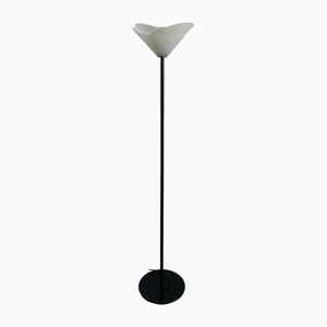 Lampada da terra vintage a forma di fiore in vetro di Mazzega, anni '80