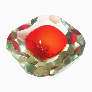 Large Sommerso Faceted Geode in Murano Glass by Alessandro Mandruzzato, 1960