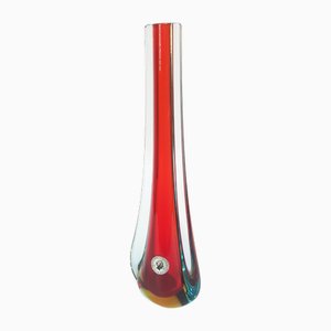 Murano Glass Triple Sommerso Vase by Galliano Ferro, 1960