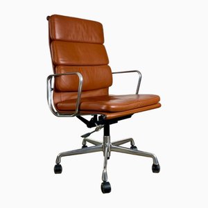 Chaise de Bureau EA 219 en Cuir Soft Pad par Charles & Ray Eames pour Vitra, 2010s