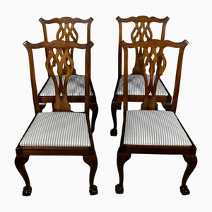 Late 19th Century Chippendale Mahogany Chairs, England, Set of 4