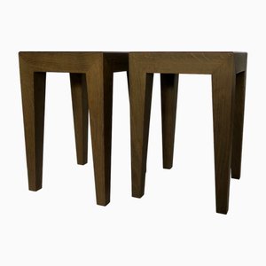 Vintage Beistelltische aus Eiche, 2er Set