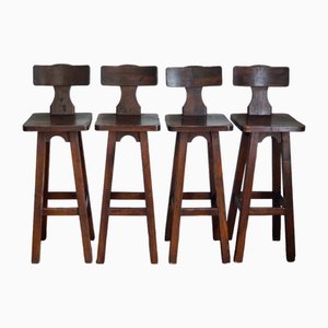 Vintage French Bar Stools, 1960s, Set of 4