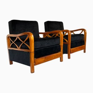 Poltrone Art Deco di Paolo Buffa, anni '50, set di 2