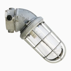 Vintage Industrial Clear Glass Wall Lamp from Industria Rotterdam