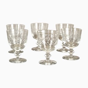 Bicchieri vintage in cristallo, set di 6