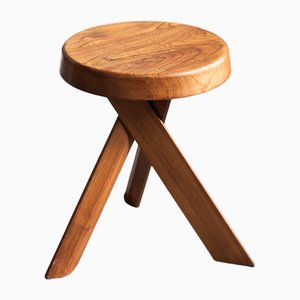 Hocker S31 aus Ulmenholz von Pierre Chapo, Frankreich, 1974