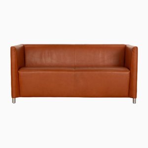 Norman 350 Leather Two Seater Brown Sofa from Walter Knoll / Wilhelm Knoll