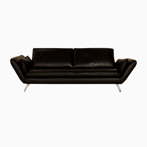 Leather Three Seater Black Sofa from Koinor