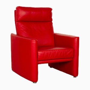 Red Leather Armchair from Willi Schillig