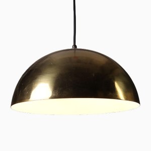 Enamelled and Brass Plated Aluminium Lamp, 1970s
