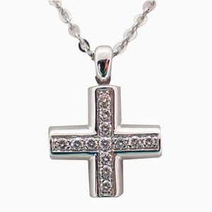 Diamond Latin Cross Pendant Necklace from Bvlgari