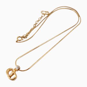 Halskette mit Strass aus vergoldetem Gold von Christian Dior