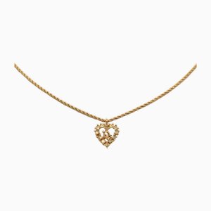 Rhinestones Heart Pendant Necklace from Christian Dior