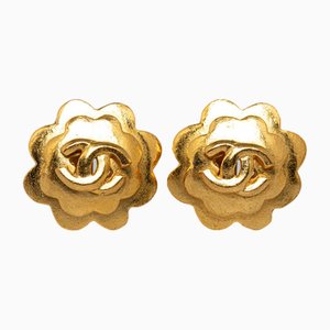 CC Flower Clip-On Earrings from Chanel, Set of 2